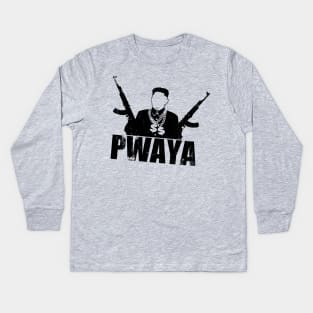 "Pwaya" - Kim Jong-un Gangsta Kids Long Sleeve T-Shirt